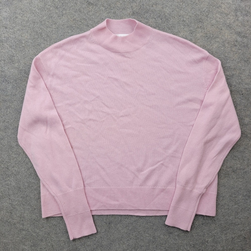 Everlane Womens Sweater XS Pink 100% Cashmere Mockneck Drop Shoulder 40402